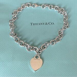 Tiffany & Co. .925 Engravable  Heart Tag Choker 16"